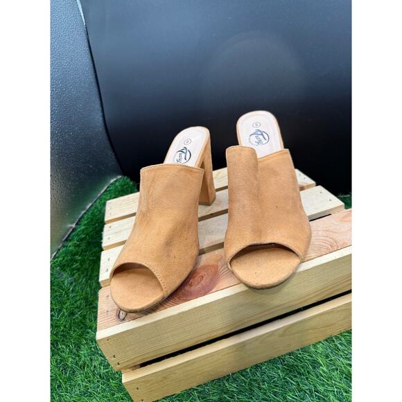 Trary- Tan -Open Toe Heels- Size 9 - Picture 6 of 10